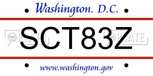 SCT83Z District Of Columbia License Plate