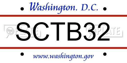 SCTB32 District Of Columbia License Plate