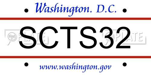 SCTS32 District Of Columbia License Plate