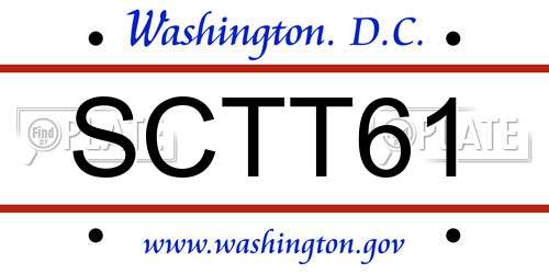 SCTT61 District Of Columbia License Plate