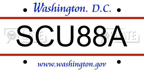 SCU88A District Of Columbia License Plate