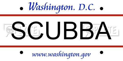 SCUBBA District Of Columbia License Plate