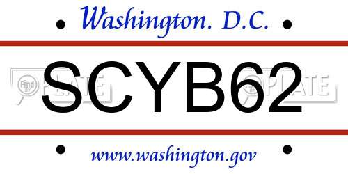 SCYB62 District Of Columbia License Plate