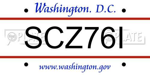 SCZ76I District Of Columbia License Plate