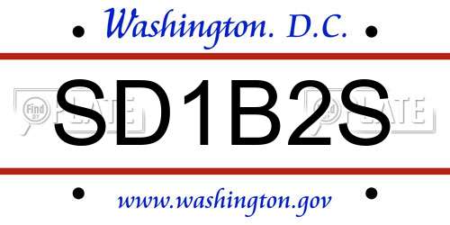 SD1B2S District Of Columbia License Plate