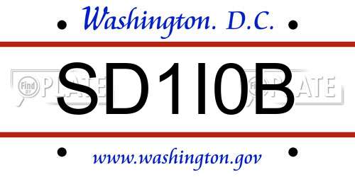 SD1I0B District Of Columbia License Plate