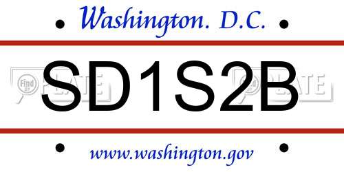SD1S2B District Of Columbia License Plate