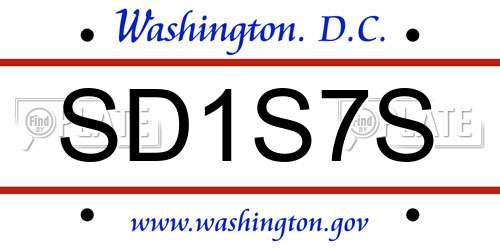 SD1S7S District Of Columbia License Plate