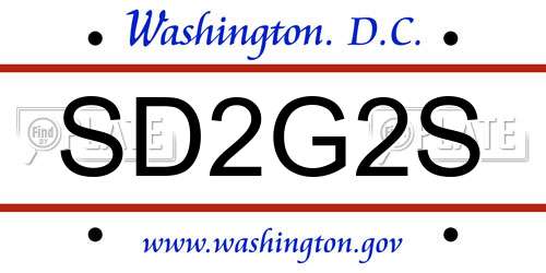 SD2G2S District Of Columbia License Plate