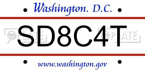 SD8C4T District Of Columbia License Plate
