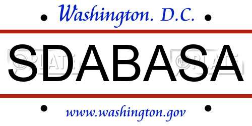 SDABASA District Of Columbia License Plate