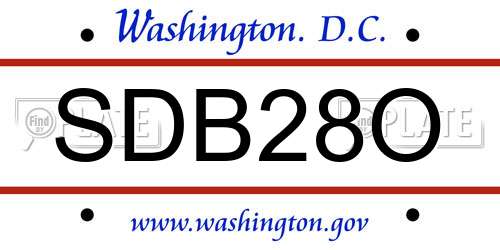 SDB28O District Of Columbia License Plate