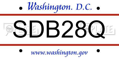 SDB28Q District Of Columbia License Plate