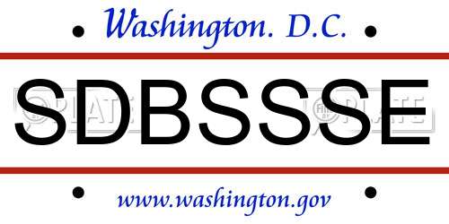 SDBSSSE District Of Columbia License Plate