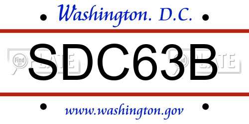 SDC63B District Of Columbia License Plate