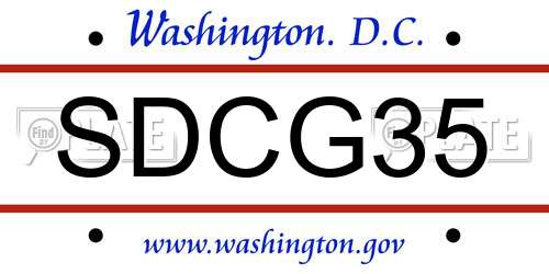 SDCG35 District Of Columbia License Plate