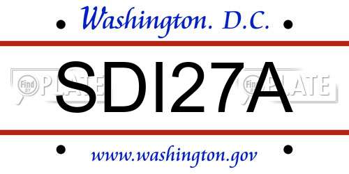 SDI27A District Of Columbia License Plate