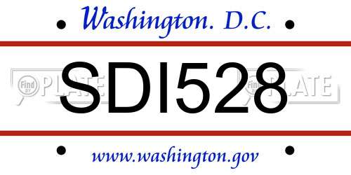 SDI528 District Of Columbia License Plate