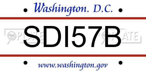 SDI57B District Of Columbia License Plate