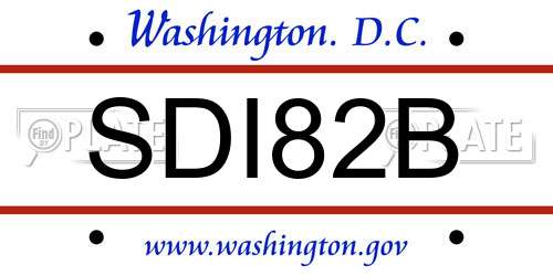 SDI82B District Of Columbia License Plate