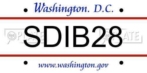 SDIB28 District Of Columbia License Plate