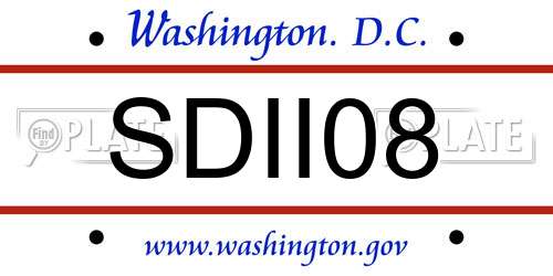 SDII08 District Of Columbia License Plate