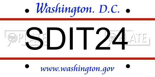 SDIT24 District Of Columbia License Plate