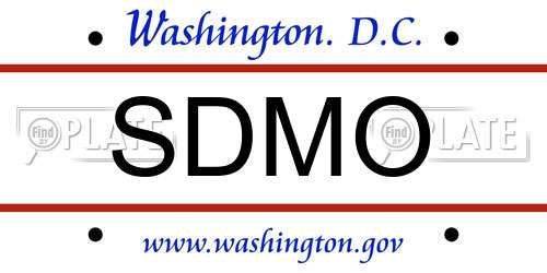 SDMO District Of Columbia License Plate