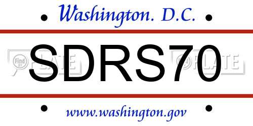 SDRS70 District Of Columbia License Plate