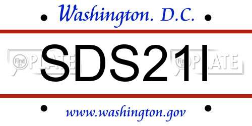 SDS21I District Of Columbia License Plate