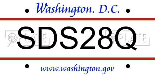 SDS28Q District Of Columbia License Plate