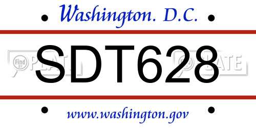 SDT628 District Of Columbia License Plate