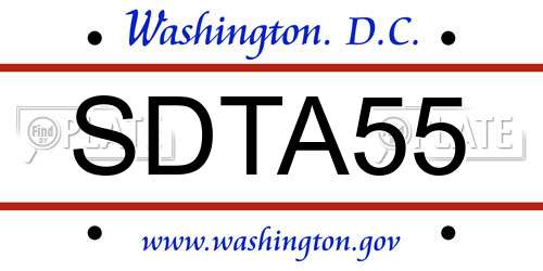 SDTA55 District Of Columbia License Plate