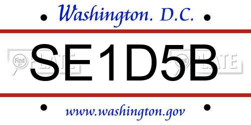 SE1D5B District Of Columbia License Plate