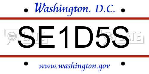 SE1D5S District Of Columbia License Plate