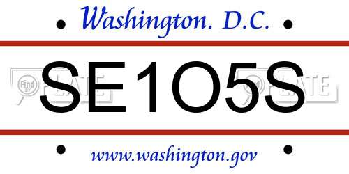 SE1O5S District Of Columbia License Plate
