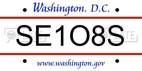SE1O8S District Of Columbia License Plate