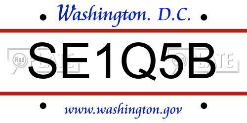 SE1Q5B District Of Columbia License Plate