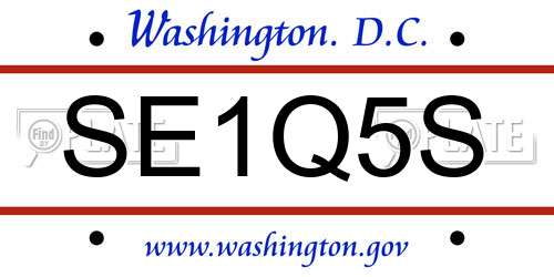 SE1Q5S District Of Columbia License Plate