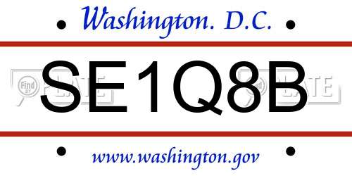 SE1Q8B District Of Columbia License Plate
