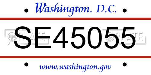 SE45055 District Of Columbia License Plate