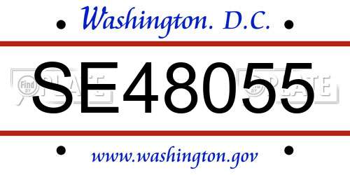 SE48055 District Of Columbia License Plate