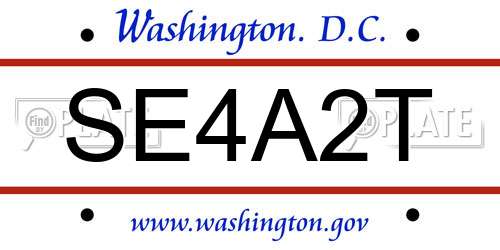 SE4A2T District Of Columbia License Plate