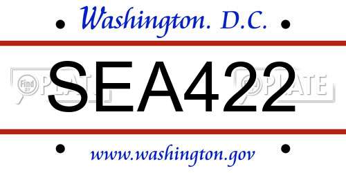 SEA422 District Of Columbia License Plate