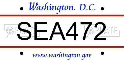 SEA472 District Of Columbia License Plate