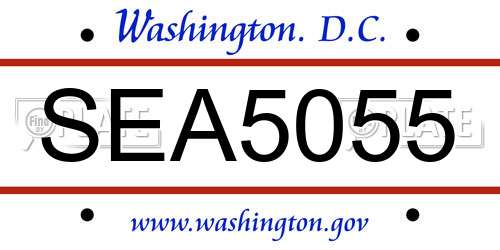 SEA5055 District Of Columbia License Plate