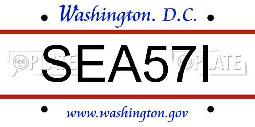 SEA57I District Of Columbia License Plate