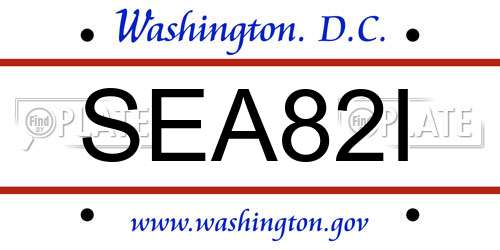 SEA82I District Of Columbia License Plate