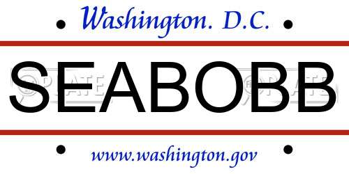 SEABOBB District Of Columbia License Plate
