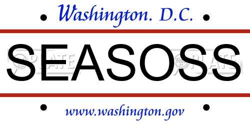 SEASOSS District Of Columbia License Plate